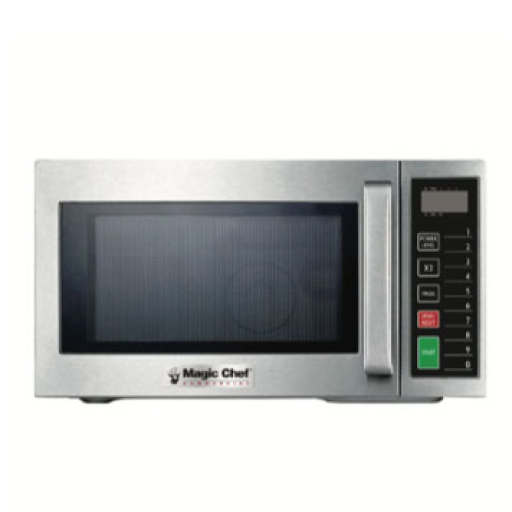 The Magic Chef .9 Cubic-ft Commercial Microwave has 1,0000W of cooking power for excellent results. Easy-to-use electronic controls with multiple cooking levels and multistage cooking allows for different cooking times and power levels.