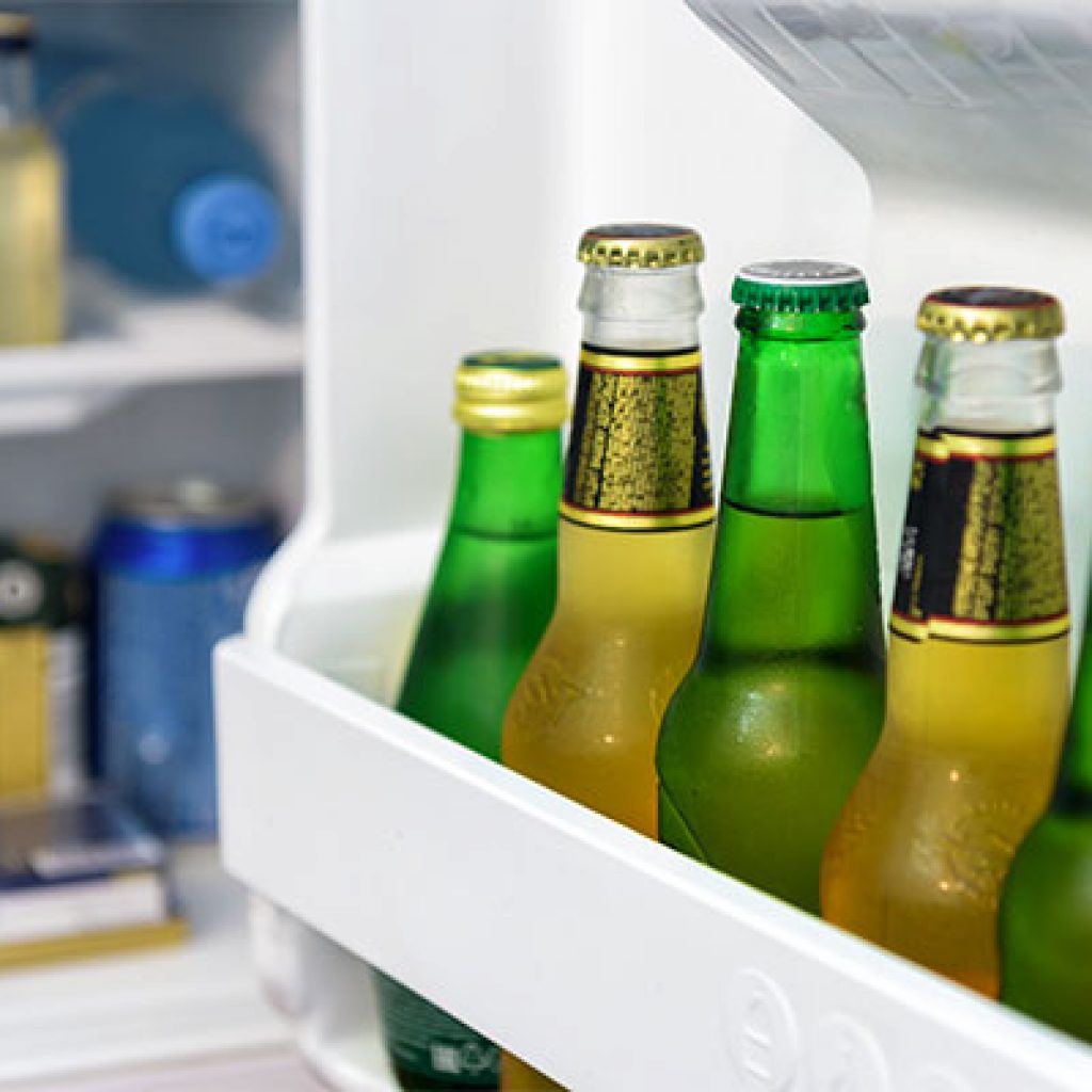 Beers inside a minibar