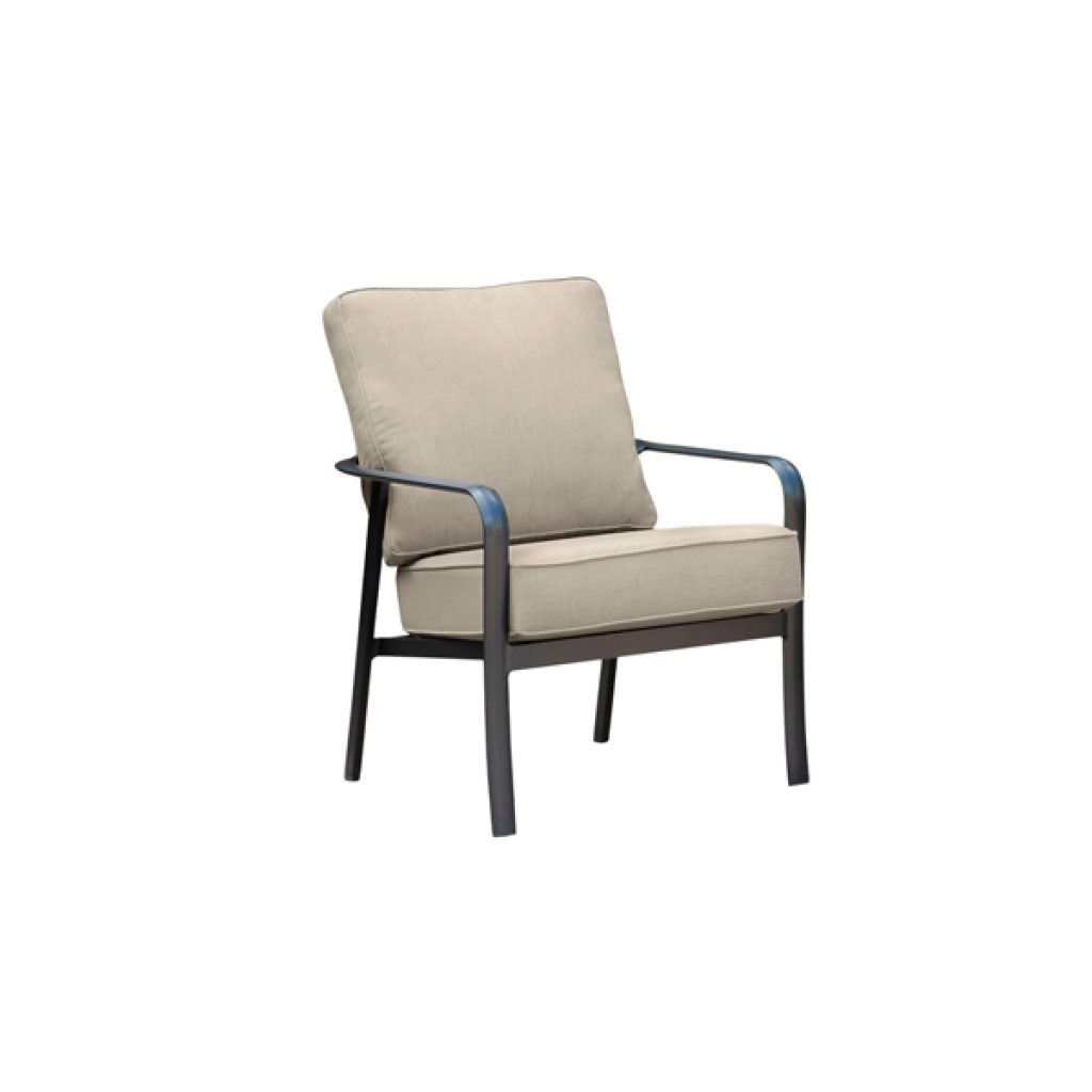 Commercial Aluminum Slat Back Chair With Sunbrella Cushions