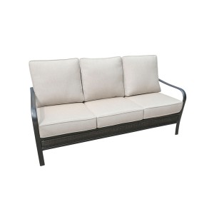 Commercial Aluminum Woven Sofa With Sunbrella Cushions