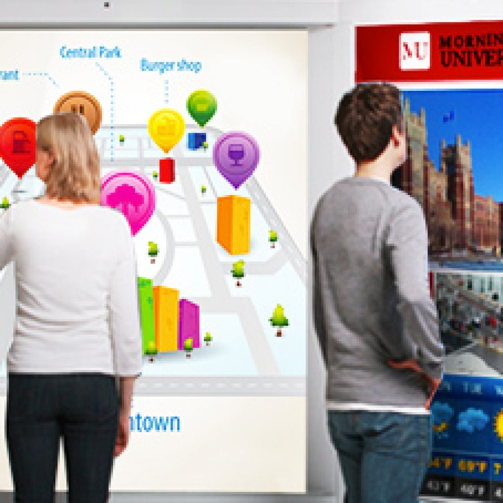 View of individual's using digital signage