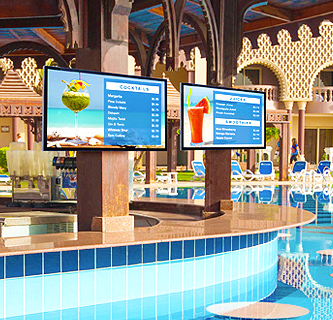 Commercial Displays by a pool