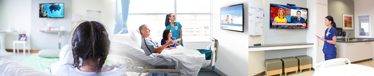 View of patients enjoying hospital tvs