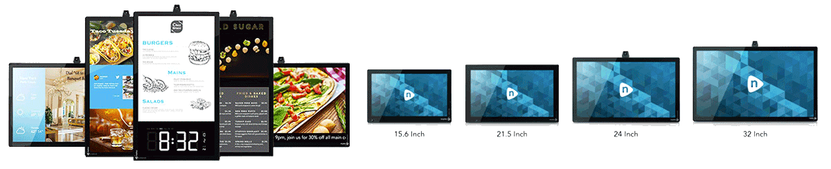 View of the variety of digital signage