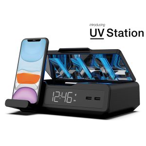 Nonstop UV Station with Iphone placed next to it.