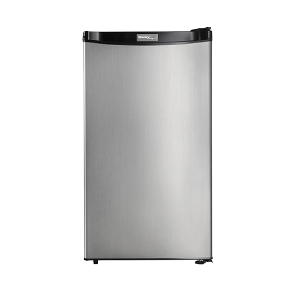 Compact Refrigerator 3.2 Energy Star

 	Push Button Defrost Chill Space
 	White, Black, or Stainless
 	Unit Dimensions: Width 17 11/16” (44.9 cm), Depth 18 8/16” (47.0cm) Height 32 11/16” (83.1 cm)